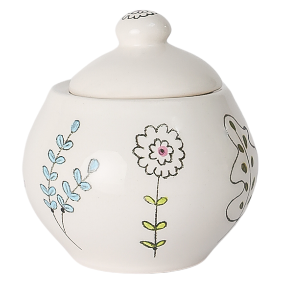 Sugar Bowl Floral-Lidded