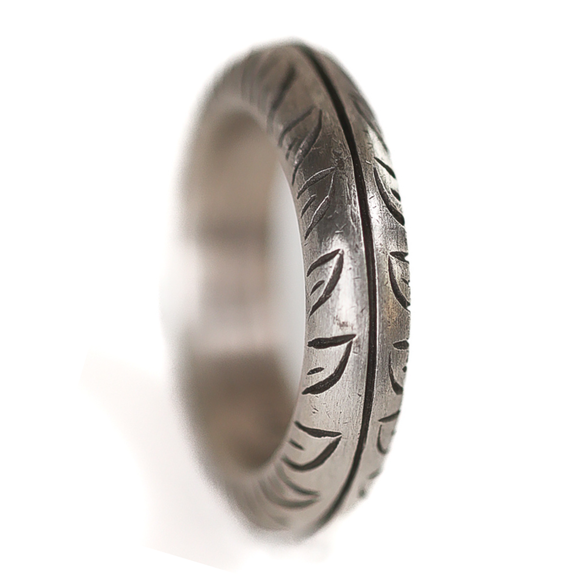 Mens Silver Rings-Motorcycle Tyre