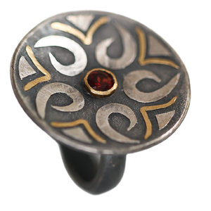 Ring Silver & 22ct-Garnet