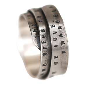 Scroll rings, Silver W Quote