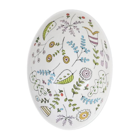 Oval Bowl-Floral