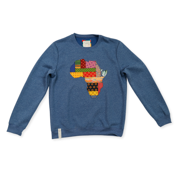 Mens Top-Long Sleeve-Blue-Multi Africa