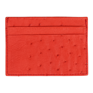 Double Card Holder-Ostrich Leather-Various Colours