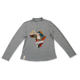 Ladies Top-Long Sleeve-Grey-Multi Africa