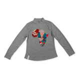 Ladies Top-Long Sleeve-Grey-Multi Africa