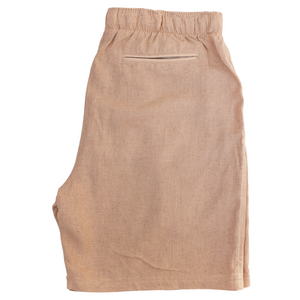 Linen Shorts-Solid Tan