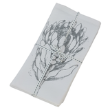 Napkins Set4-Grey on White-42X42cm-Various Designs