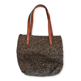 Bag-Audio Cassette Tapes, Lined, Leather Handles (Brown)