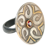 Ring Silver & 22ct-Garnet