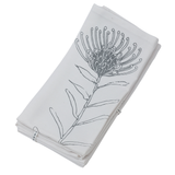 Napkins Set4-Grey on White-42X42cm-Various Designs