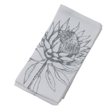 Napkins Set4-Grey on White-42X42cm-Various Designs