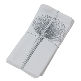 Napkins Set4-Grey on White-42X42cm-Various Designs