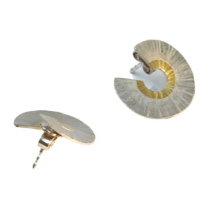 Disc Earrings-Silver with 22ct Gold Inside