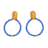 Earrings-Blue-Bead Hoops