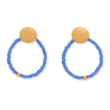 Earrings-Blue-Bead Hoops