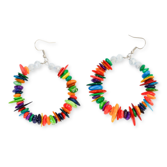 Earrings-Stone Multi-Hoop