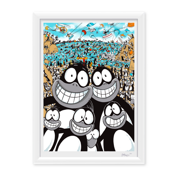 A4 Penguins-Framed