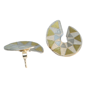 Disc Earring-Triangle Silver & 22ct Gold Outside