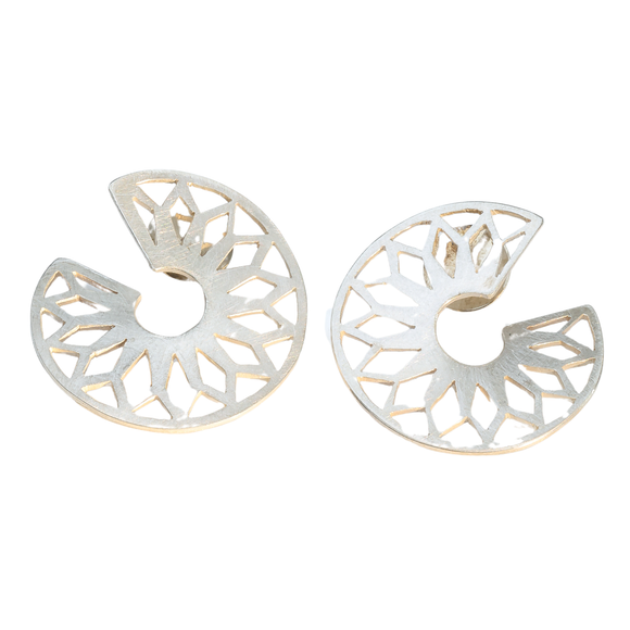 Silver Earrings with Spiral Design