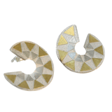 Disc Earring-Triangle Silver & 22ct Gold Outside